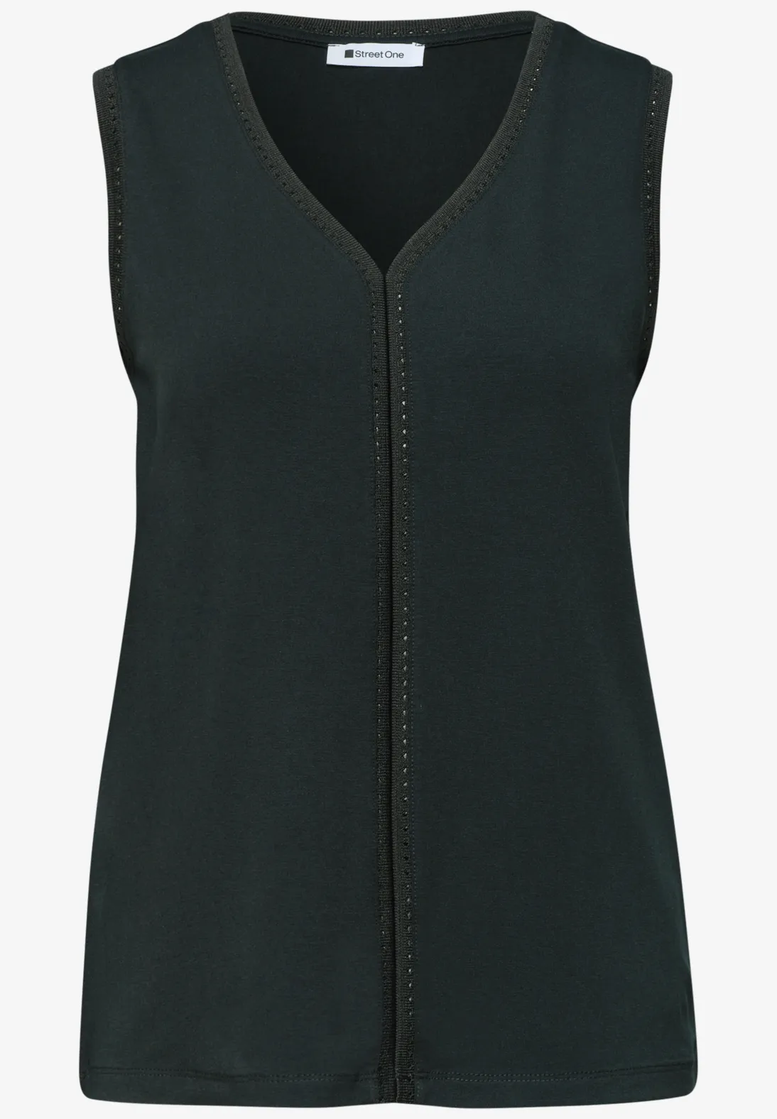 Street One Top with V-Neck - Deep Bound Green