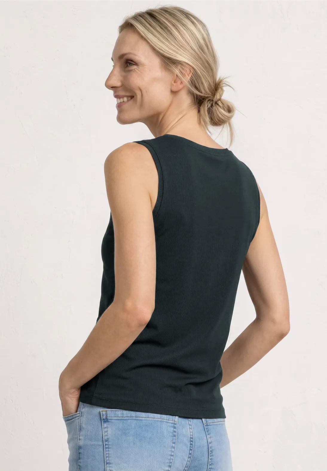 Street One Top met V-hals - Deep Bound Green
