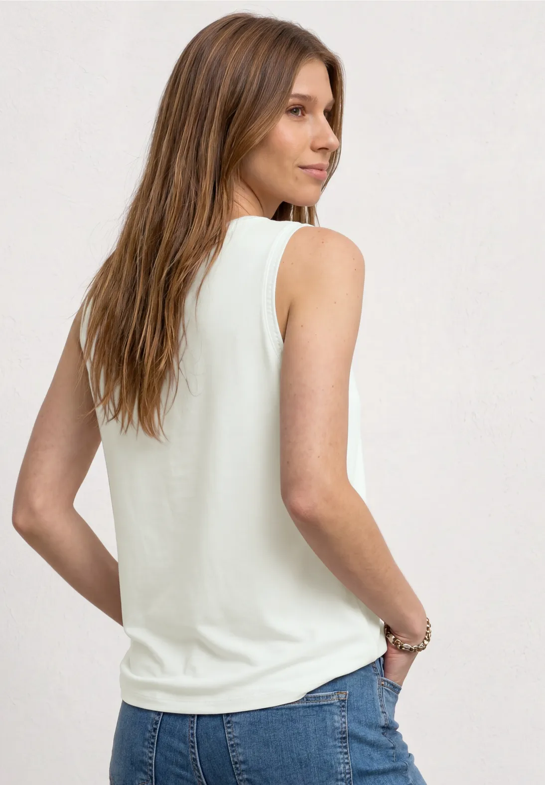 Street One Top met V-hals - Off White