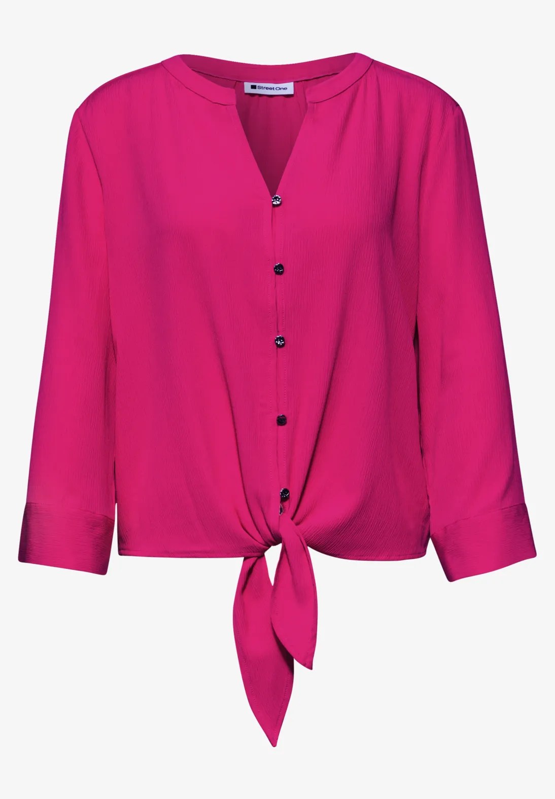 Street One Blouse met Knoopdetail - Magenta Dream