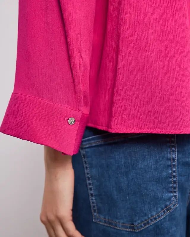 Street One Blouse met Knoopdetail - Magenta Dream