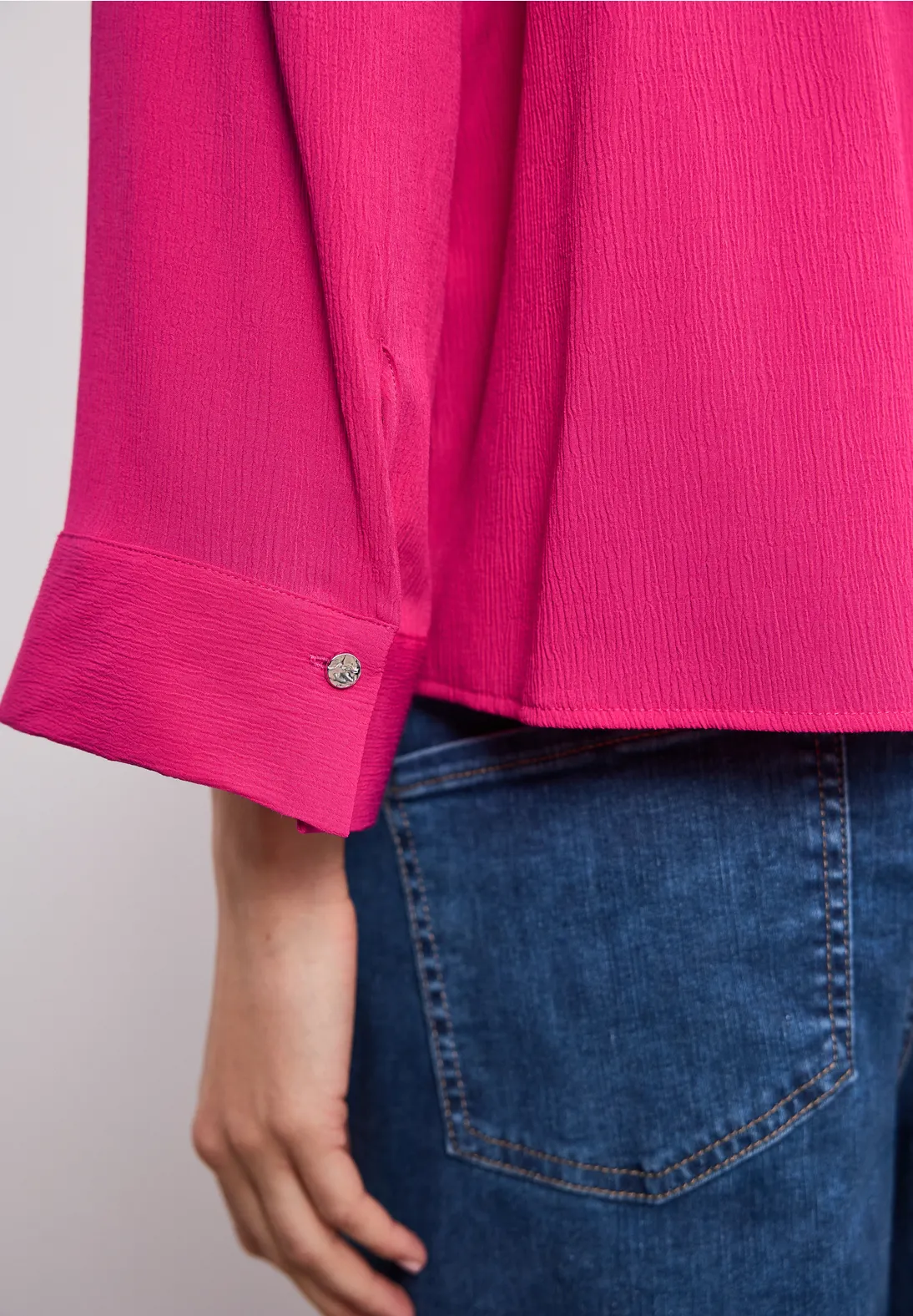 Street One Blouse met Knoopdetail - Magenta Dream