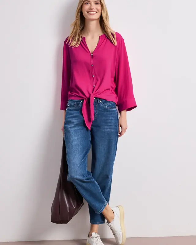 Street One Blouse With Knot Detail - Magenta Dream