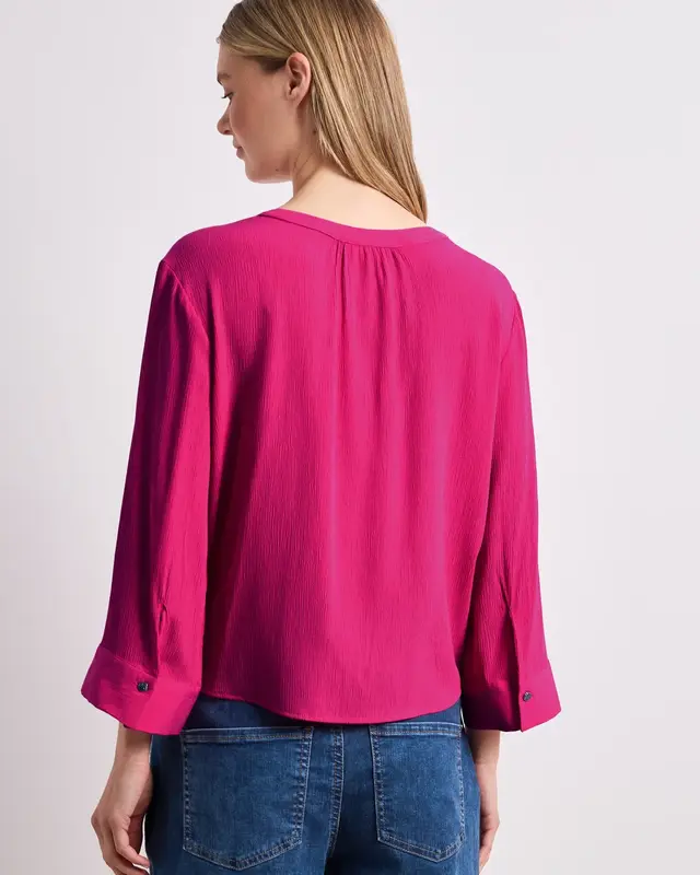 Street One Blouse met Knoopdetail - Magenta Dream