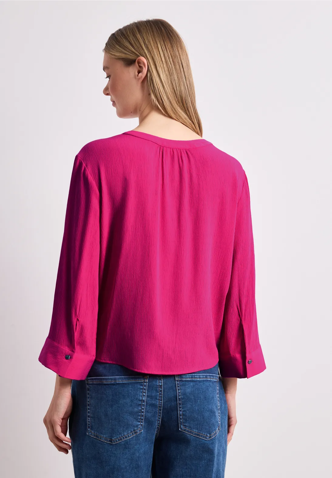 Street One Bluse mit Knotendetail - Magenta Dream
