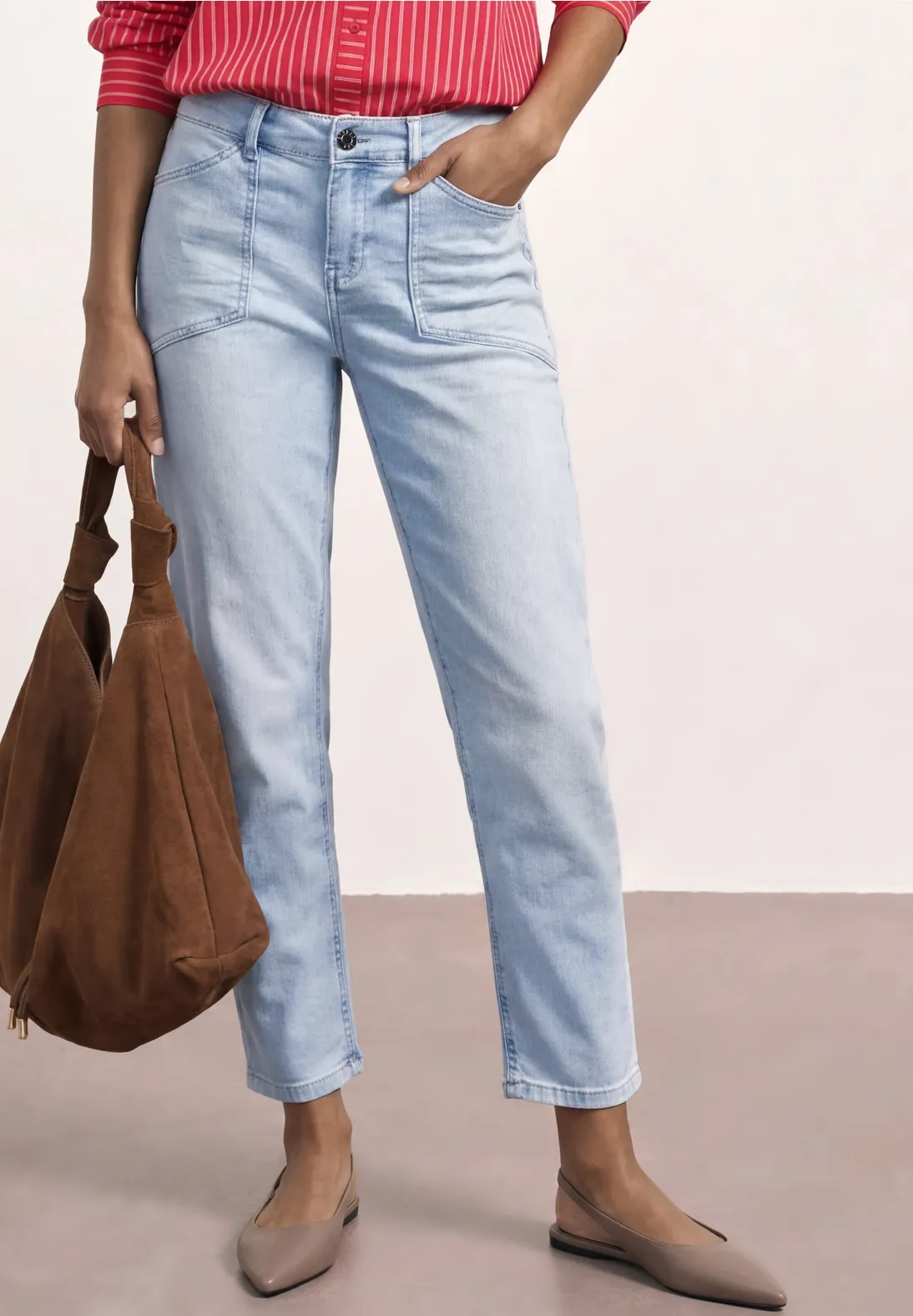 Street One Jeans in Chino Look - Ultra Bleached Wash