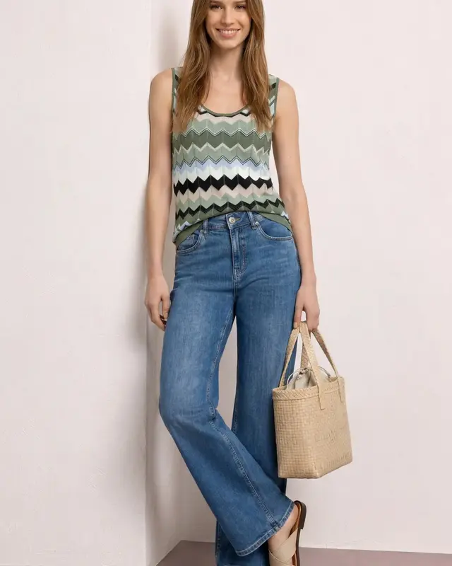 Street One Knit Top - Deep Bound Green