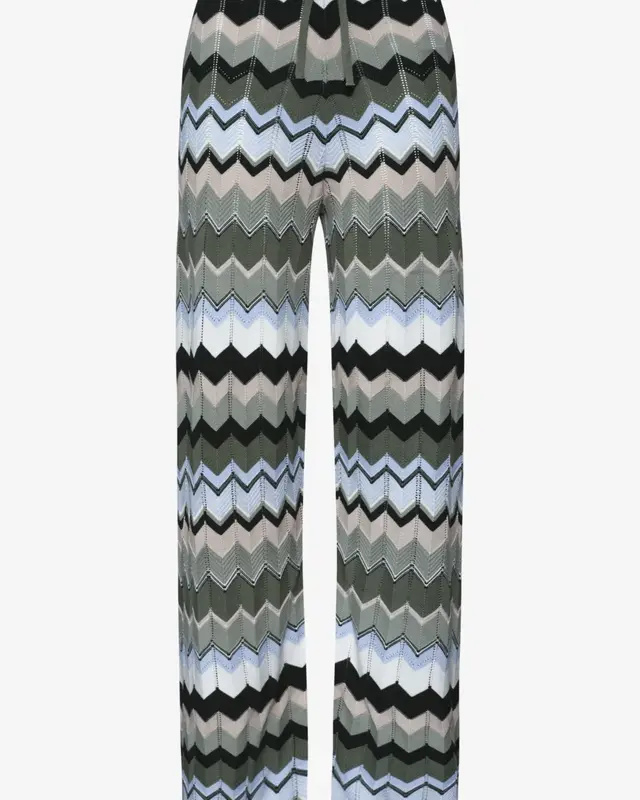 Street One Pants with Zigzag Pattern - Deep Bound Green
