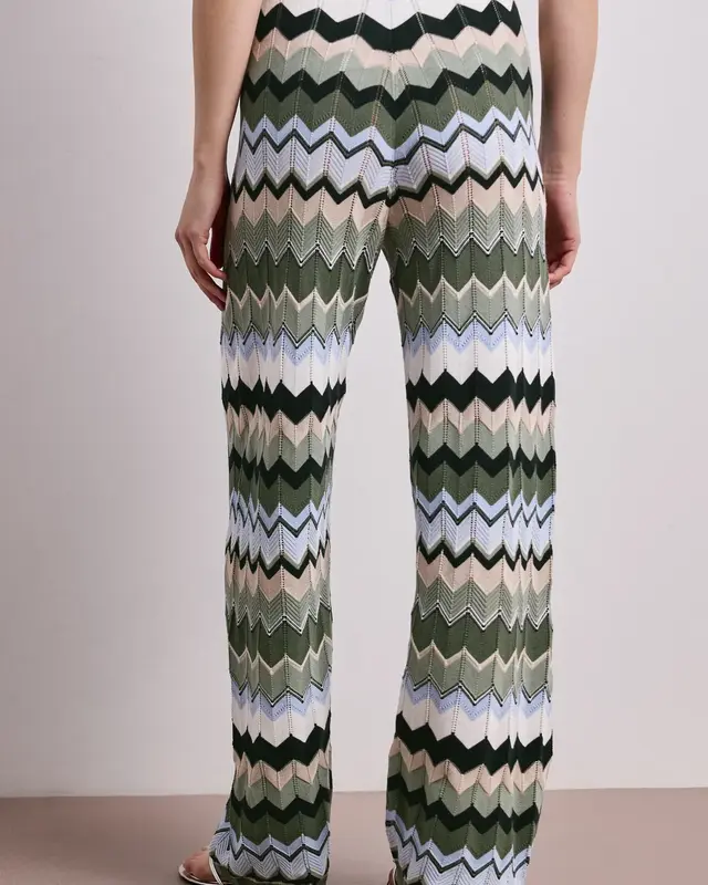 Street One Broek met Zigzag Patroon - Deep Bound Green