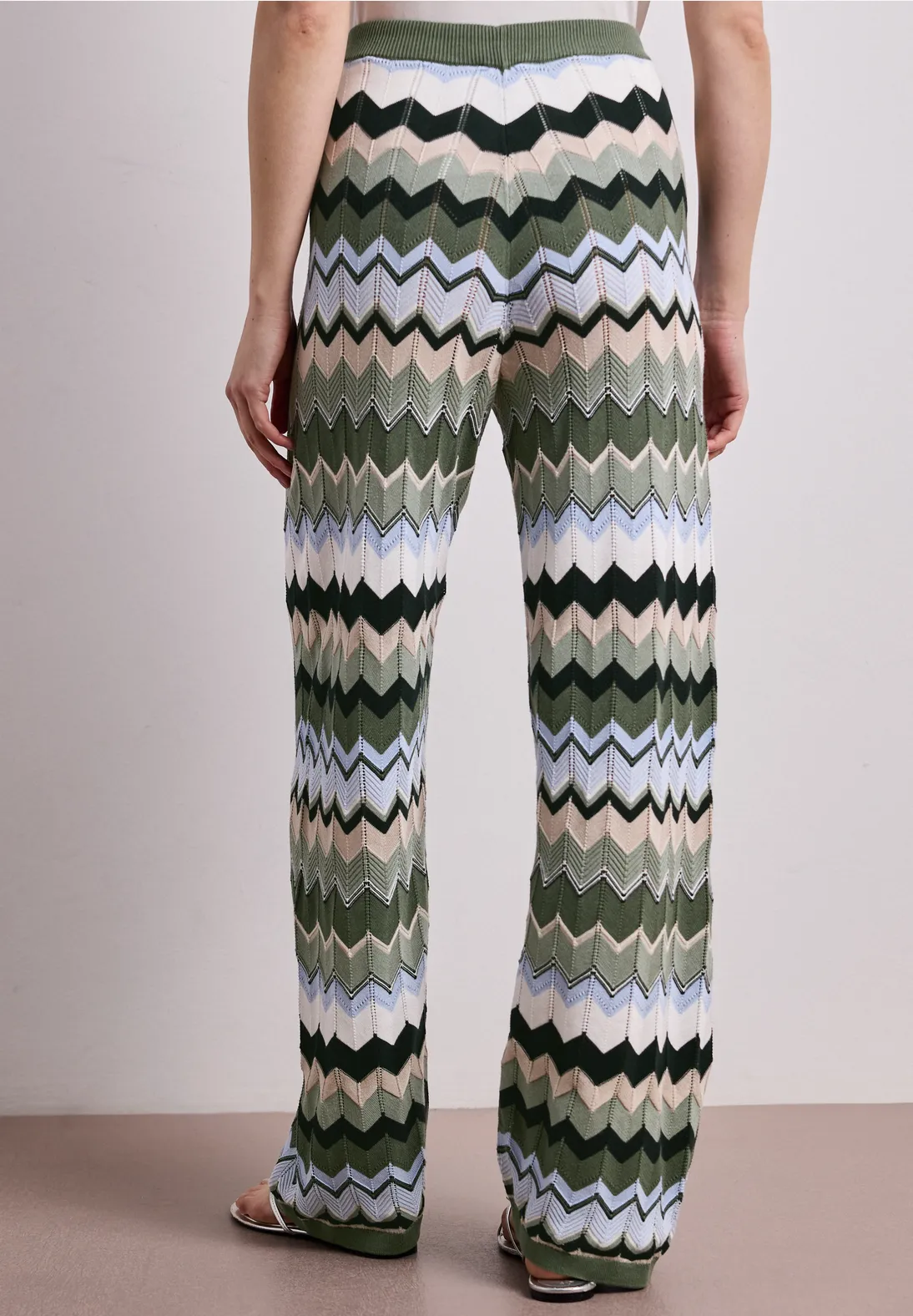 Street One Broek met Zigzag Patroon - Deep Bound Green