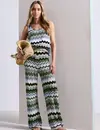 Street One Pants with Zigzag Pattern - Deep Bound Green