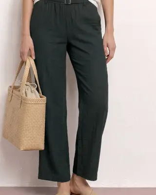 Street One Wide Leg Hose - Deep Bound Green