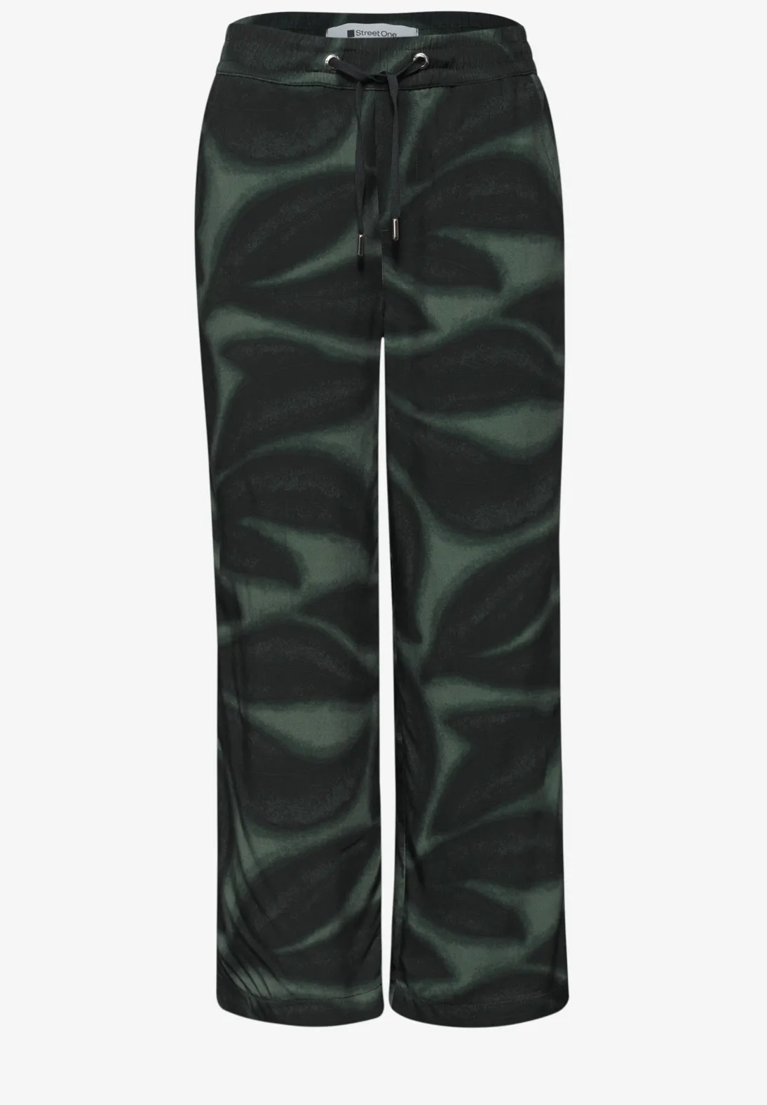 Street One Print Pants Emee - Deep Bound Green