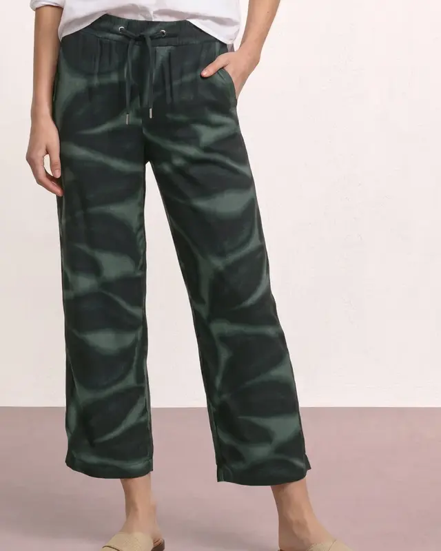 Street One Print Pants Emee - Deep Bound Green