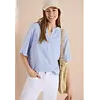 Streep Blouse - Blouse Blue