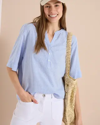 Cecil Striped Blouse - Blouse Blue
