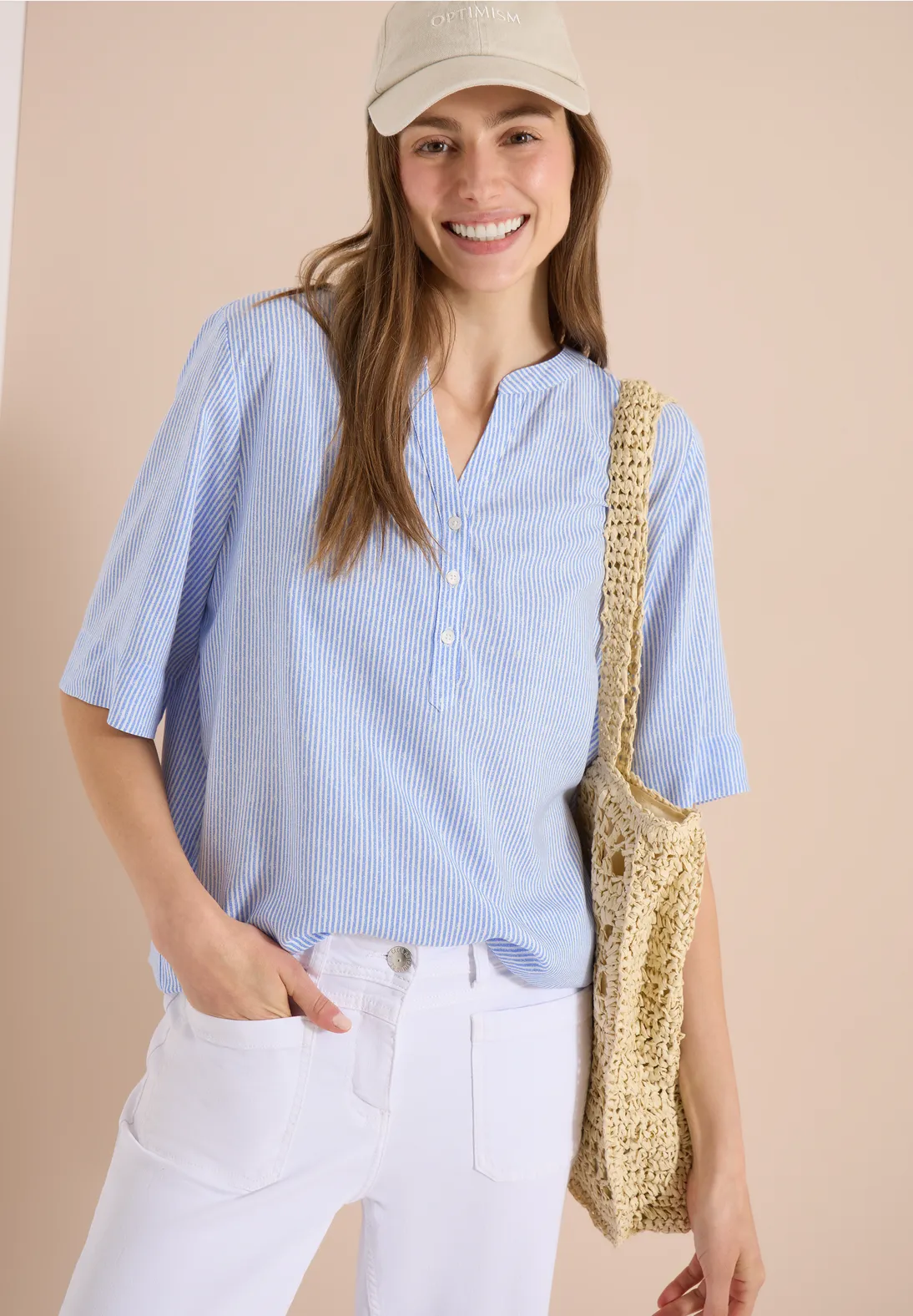 Cecil Streep Blouse - Blouse Blue