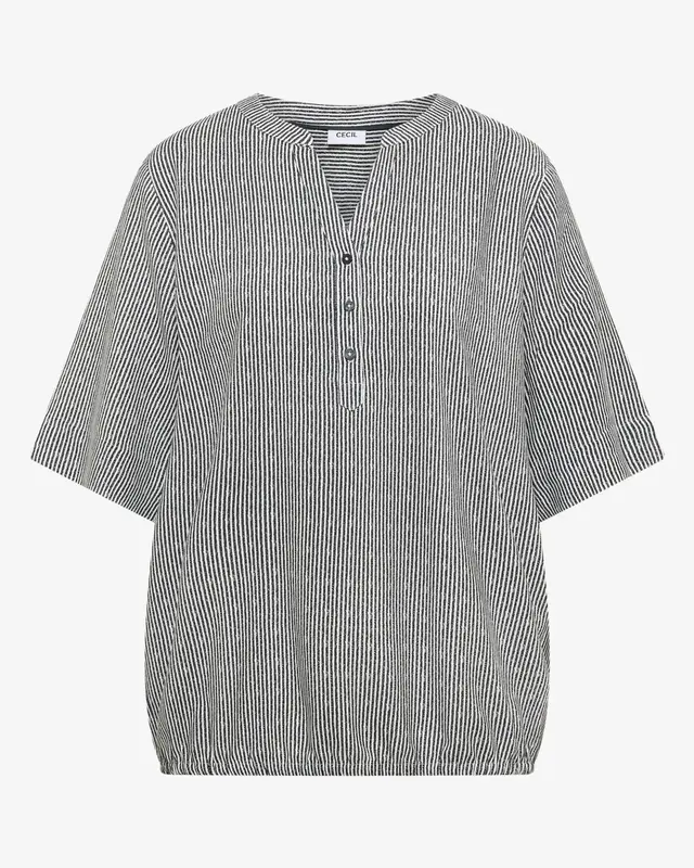 Cecil Streep Blouse - Palm Breeze Green