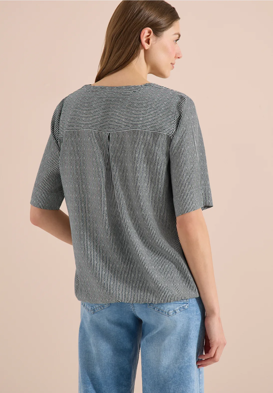 Cecil Streep Blouse - Palm Breeze Green