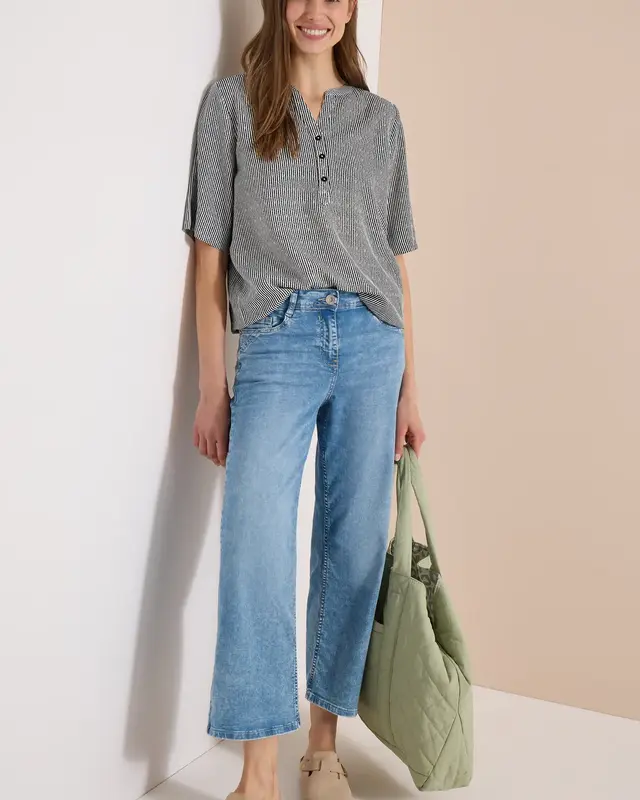 Cecil Streep Blouse - Palm Breeze Green