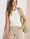 Cecil Top met Borduursel - Vanilla White