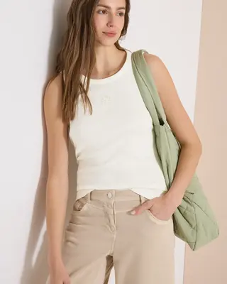Cecil Top mit Stickerei - Vanilla White
