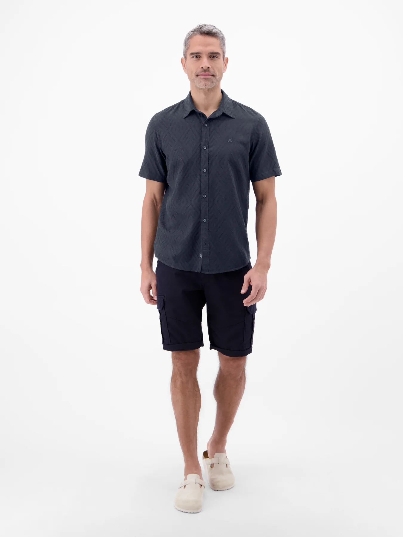 Lerros Structuur Overhemd - Classic Navy