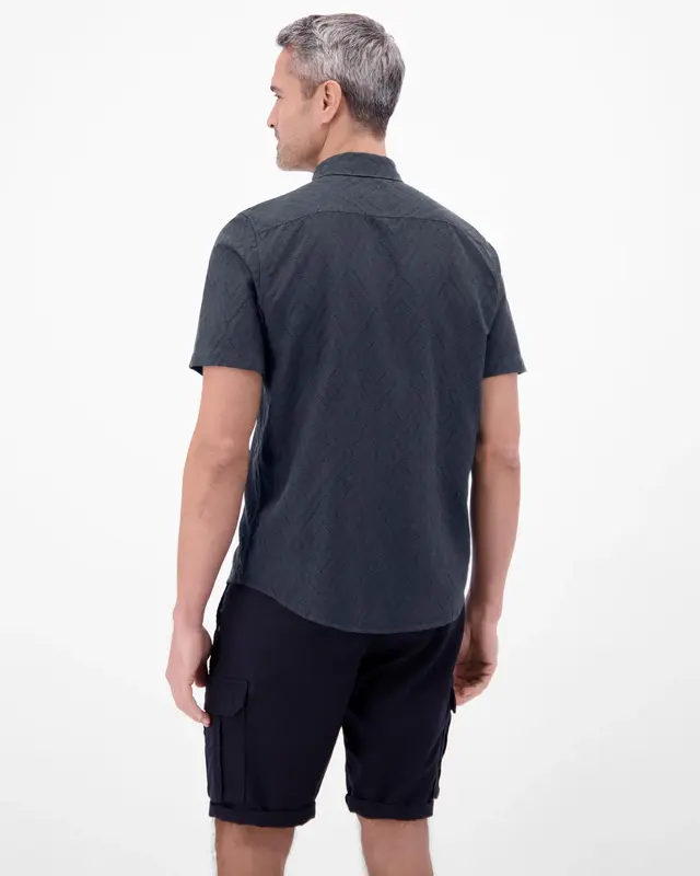 Lerros Structuur Overhemd - Classic Navy