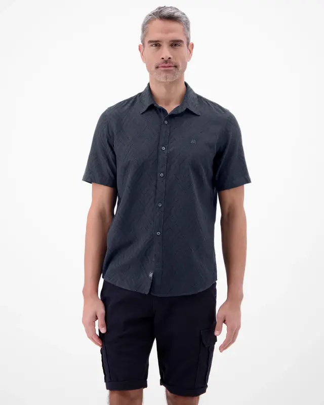 Lerros Structuur Overhemd - Classic Navy