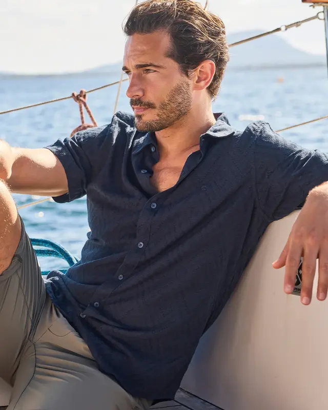 Lerros Structured Shirt - Classic Navy