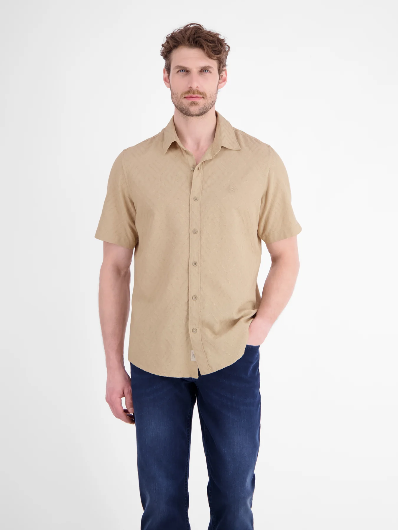 Lerros Struktur Hemd - Gravel Beige