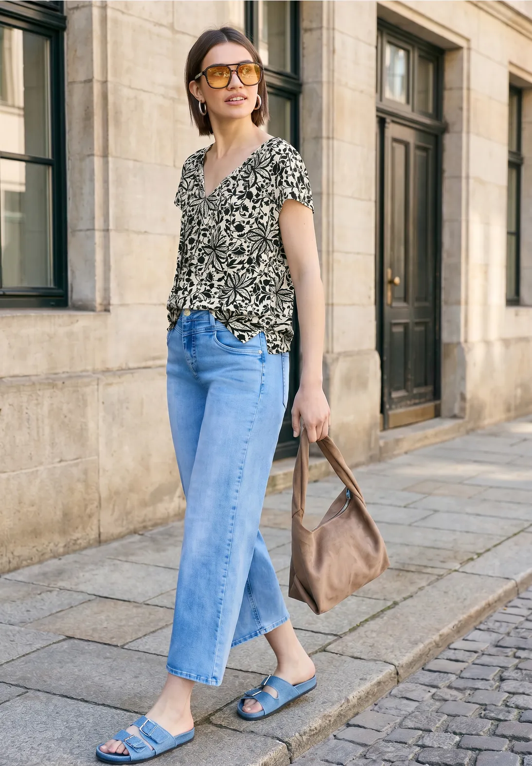 Street One Studio Print Blouse - Black