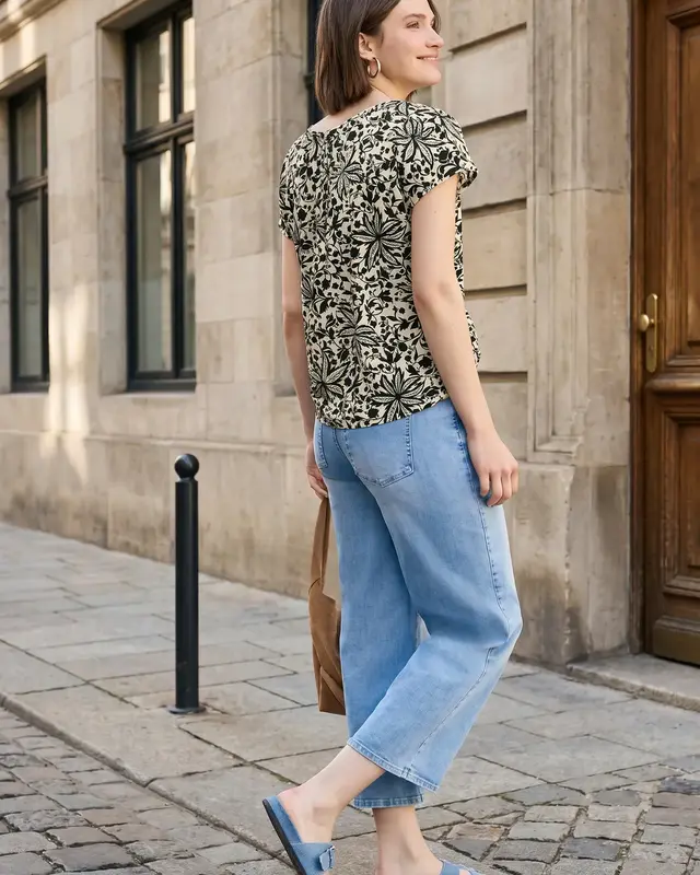 Street One Studio Print Blouse - Black