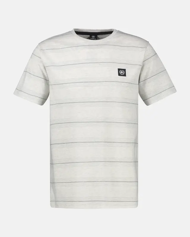 Lerros Piqué T-Shirt mit Streifen - Cloudy White