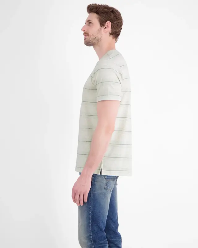 Lerros Piqué T-Shirt with Stripes - Cloudy White