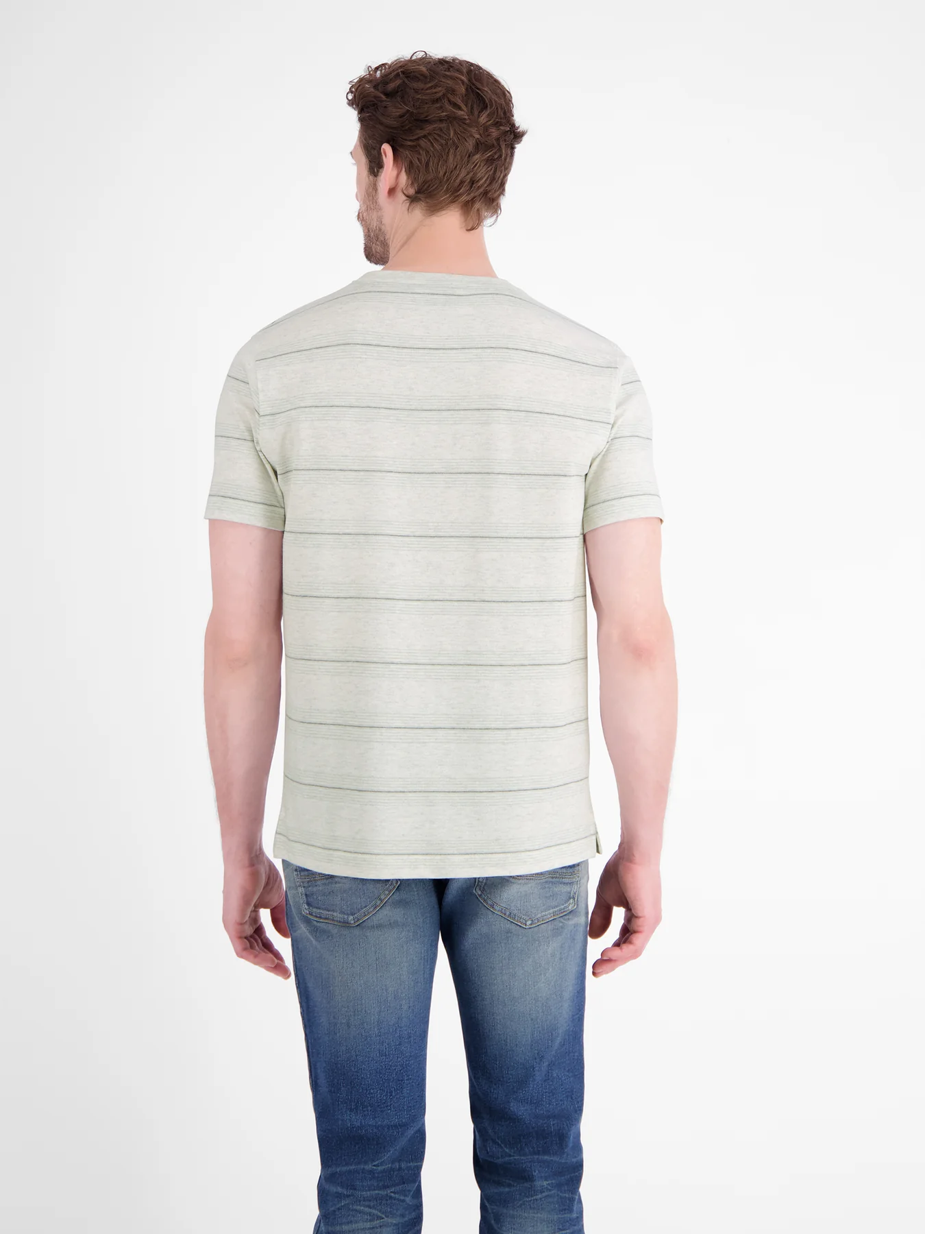 Lerros Piqué T-Shirt with Stripes - Cloudy White