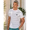 Piqué T-Shirt mit Streifen - Cloudy White