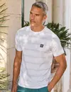 Lerros Piqué T-Shirt met Strepen - Cloudy White