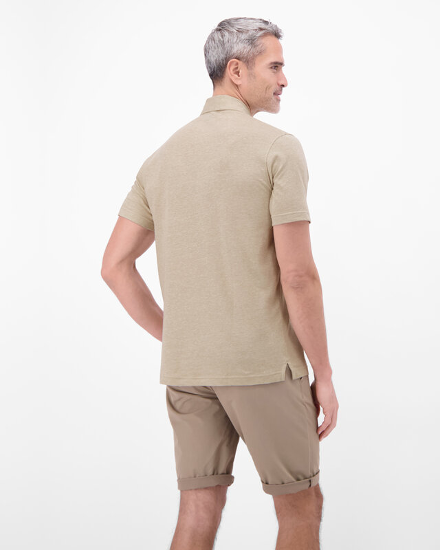 Lerros Poloshirt Baumwoll-Leinenmix - Gravel Beige