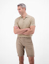 Lerros Poloshirt Baumwoll-Leinenmix - Gravel Beige