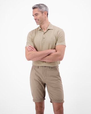 Lerros Poloshirt Baumwoll-Leinenmix - Gravel Beige