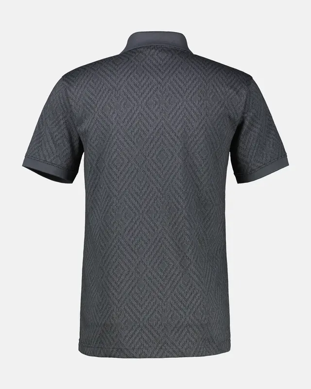 Lerros Poloshirt Jacquard Muster - Lava Grey