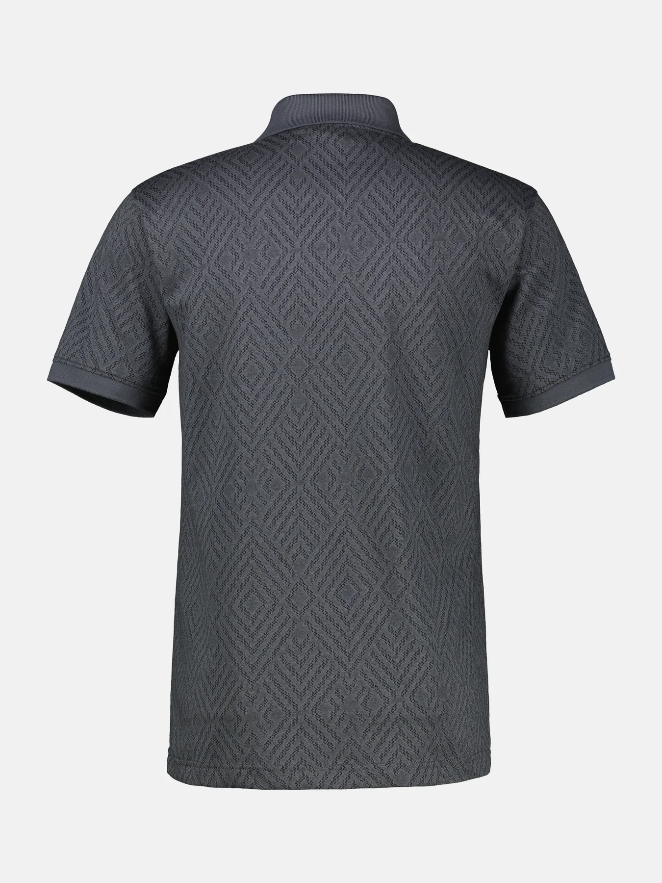 Lerros Poloshirt Jacquard Muster - Lava Grey