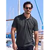 Poloshirt Jacquard Muster - Lava Grey