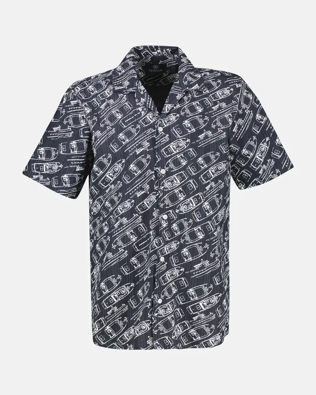 Lerros Hemd Maritimen Print - Classic Navy