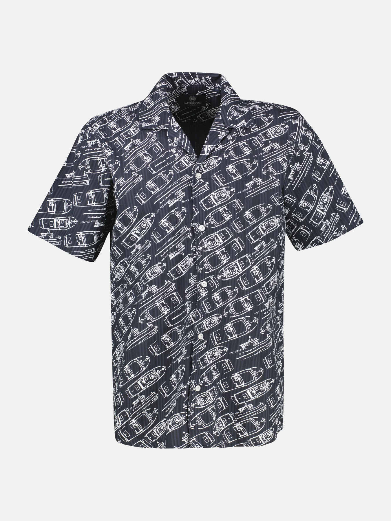 Lerros Overhemd Maritieme Print - Classic Navy