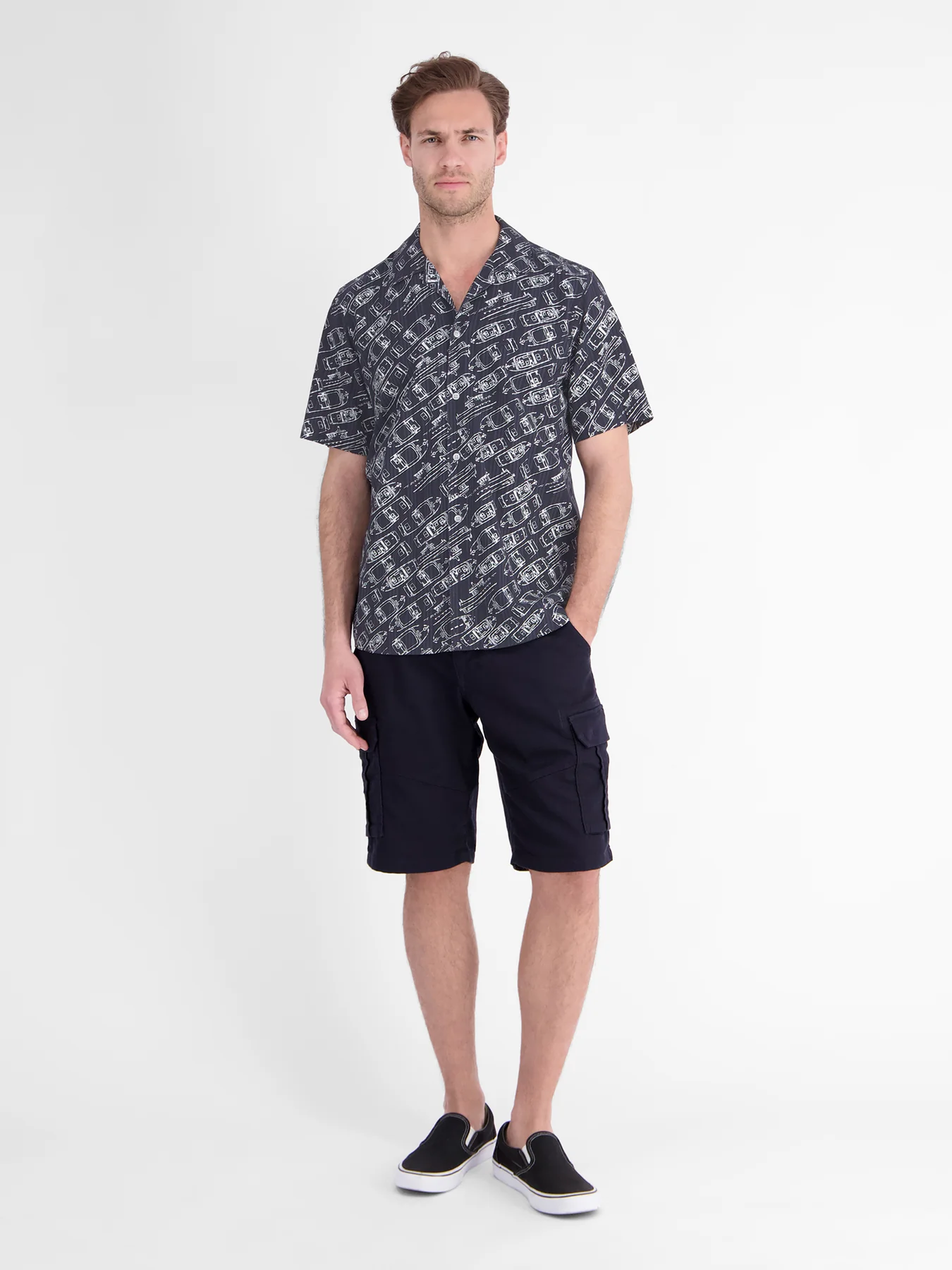 Lerros Overhemd Maritieme Print - Classic Navy
