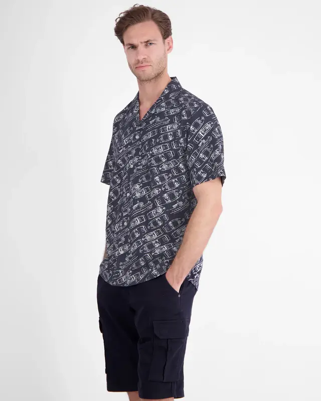 Lerros Overhemd Maritieme Print - Classic Navy