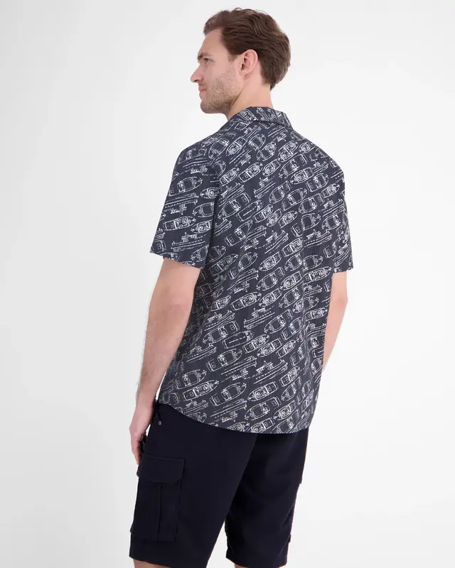 Lerros Shirt Maritime Print - Classic Navy