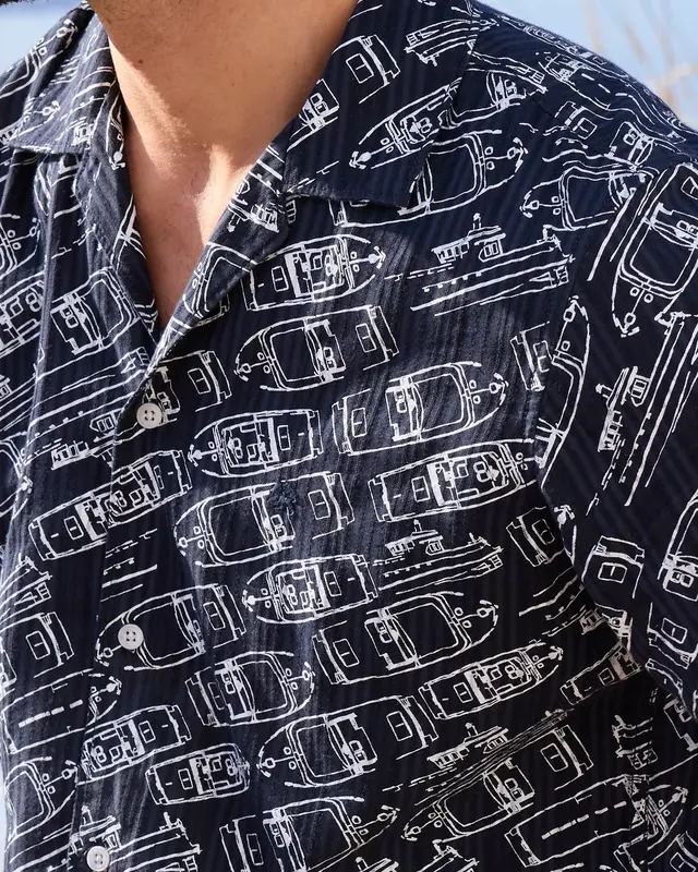 Lerros Shirt Maritime Print - Classic Navy
